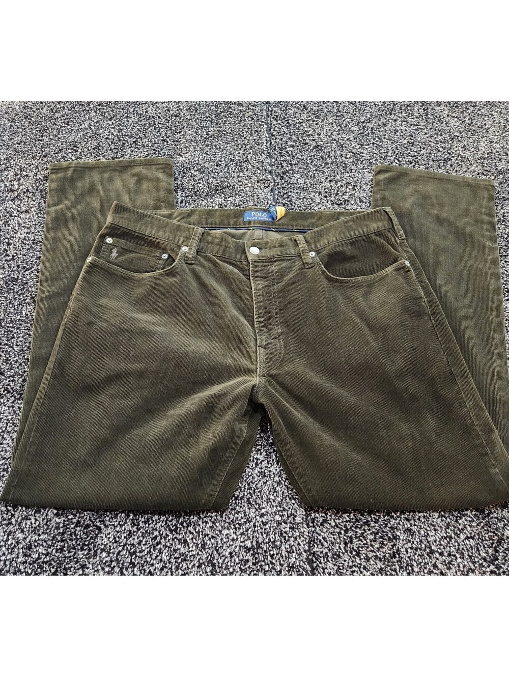 Polo Ralph Lauren Curderoy Pants Varick Slim Straight Jeans 38X32 Olive Green